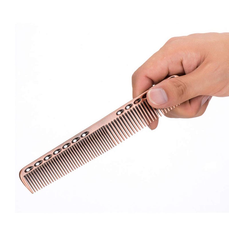 wweenuo 2 pcs Stainless Steel Hair Combs Anti Static Styling Comb Hairdressing Barbers Combs (Rose Gold) - Image 5